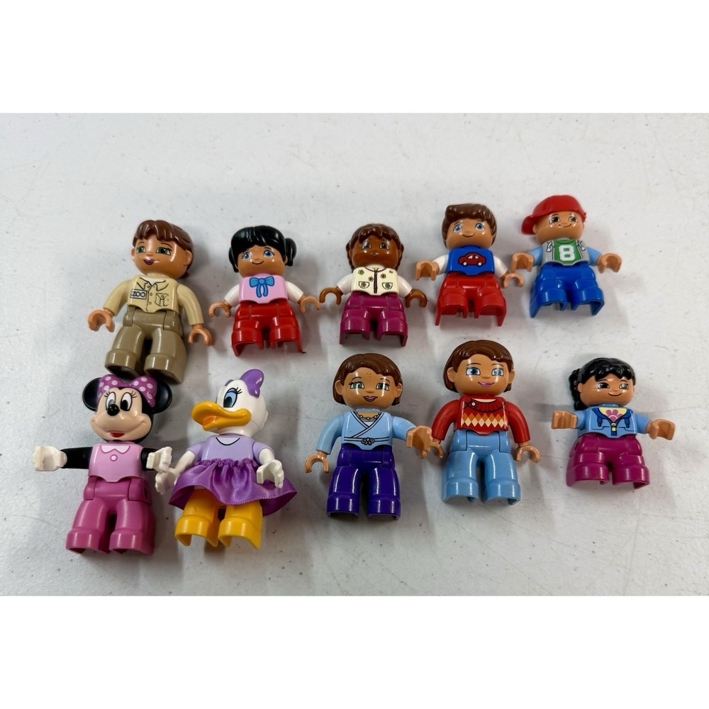 Lego Duplo Lot Of 10 Minifigs Animals Zoo Daisy Duck Minnie Mouse Kids Clean